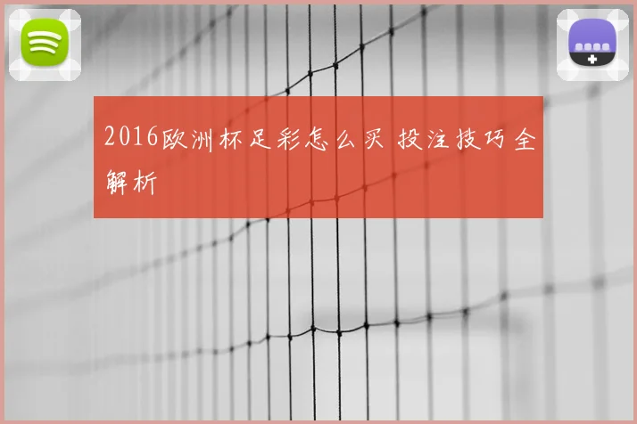 2016欧洲杯足彩怎么买 投注技巧全解析